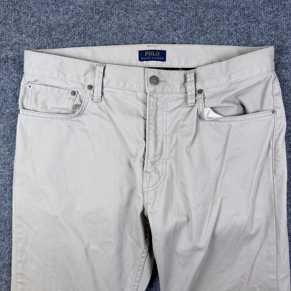 Polo Ralph Lauren Pants Mens 34x32 Brown Varick Slim Straight Chino Stretch - Picture 7 of 12